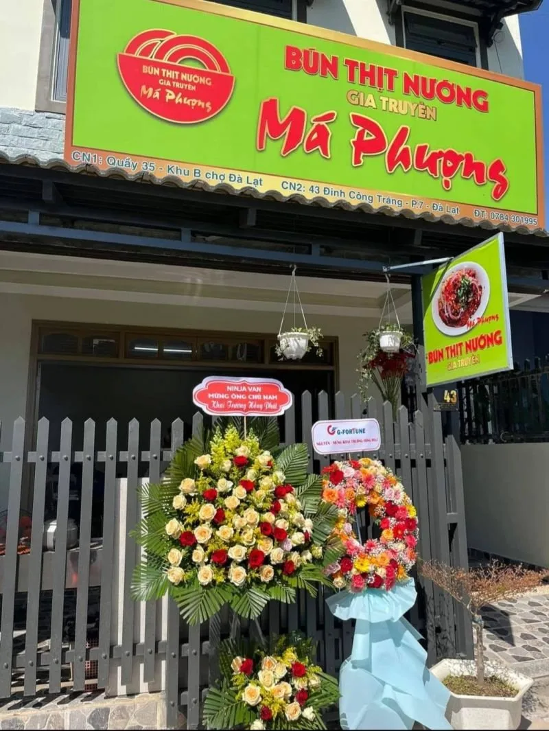 Quán Bún Thịt Nướng Gia Truyền - Má Phượng tại Đà Lạt